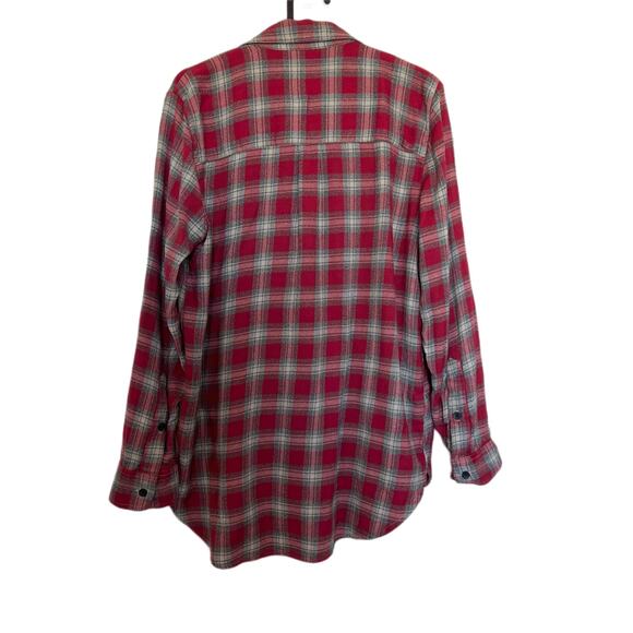 Madewell Ex-Boyfriend Shirt in Fairfax Plaid Button Front Size Small Red Grey - Picture 6 of 9